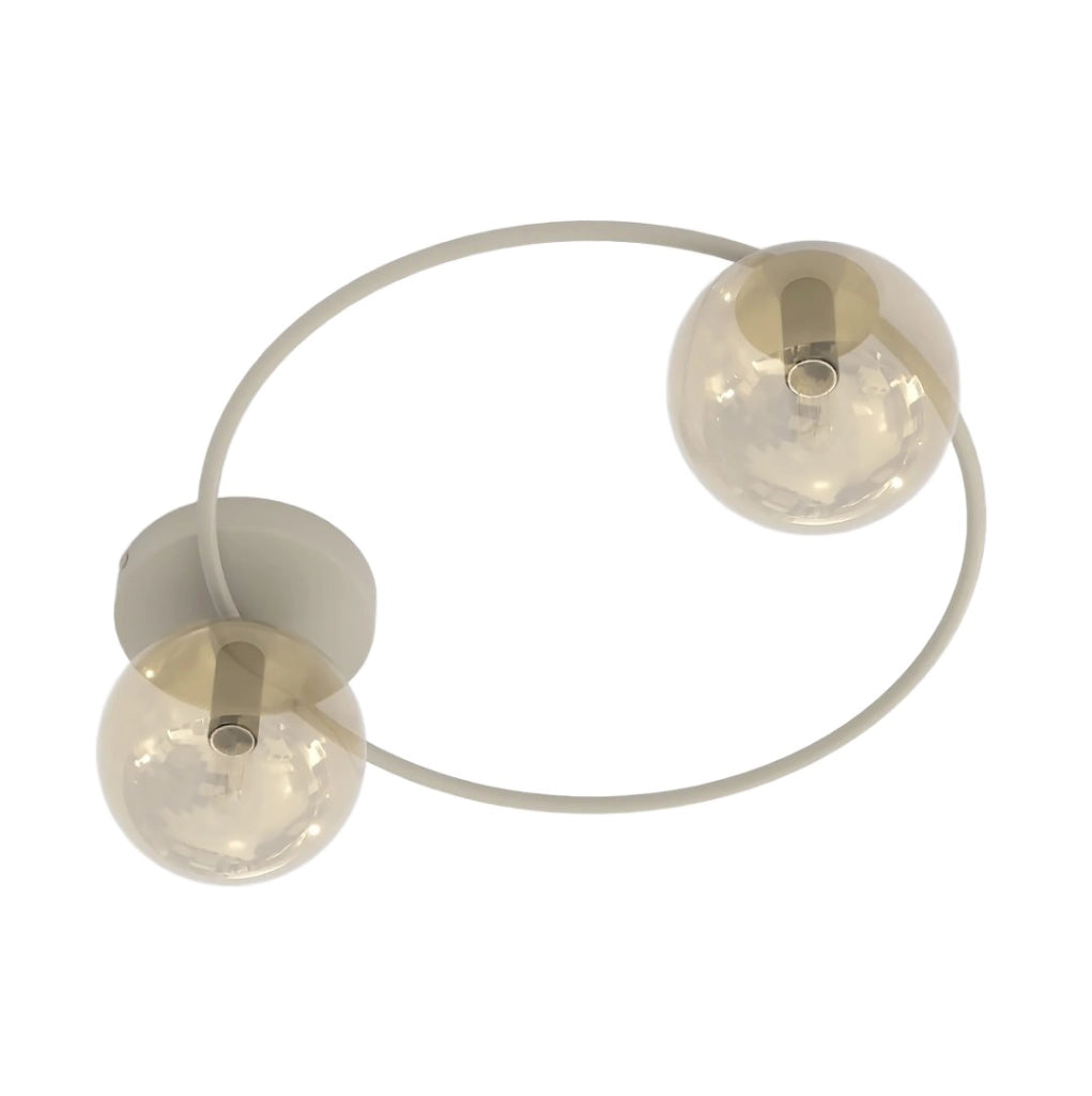 Lampada soffitto a anello SOPRA 2xE14 vetro beige Emibig
