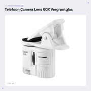 Lente per Telefono con 60X Zoom - Mini Microscoop a Clip - UV - Portatile per Smartphone Android