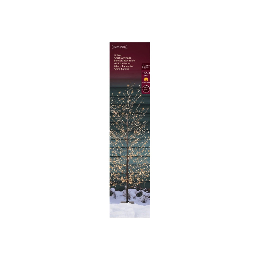 Albero nero c/micro led bianco caldo d60x150cm OUT