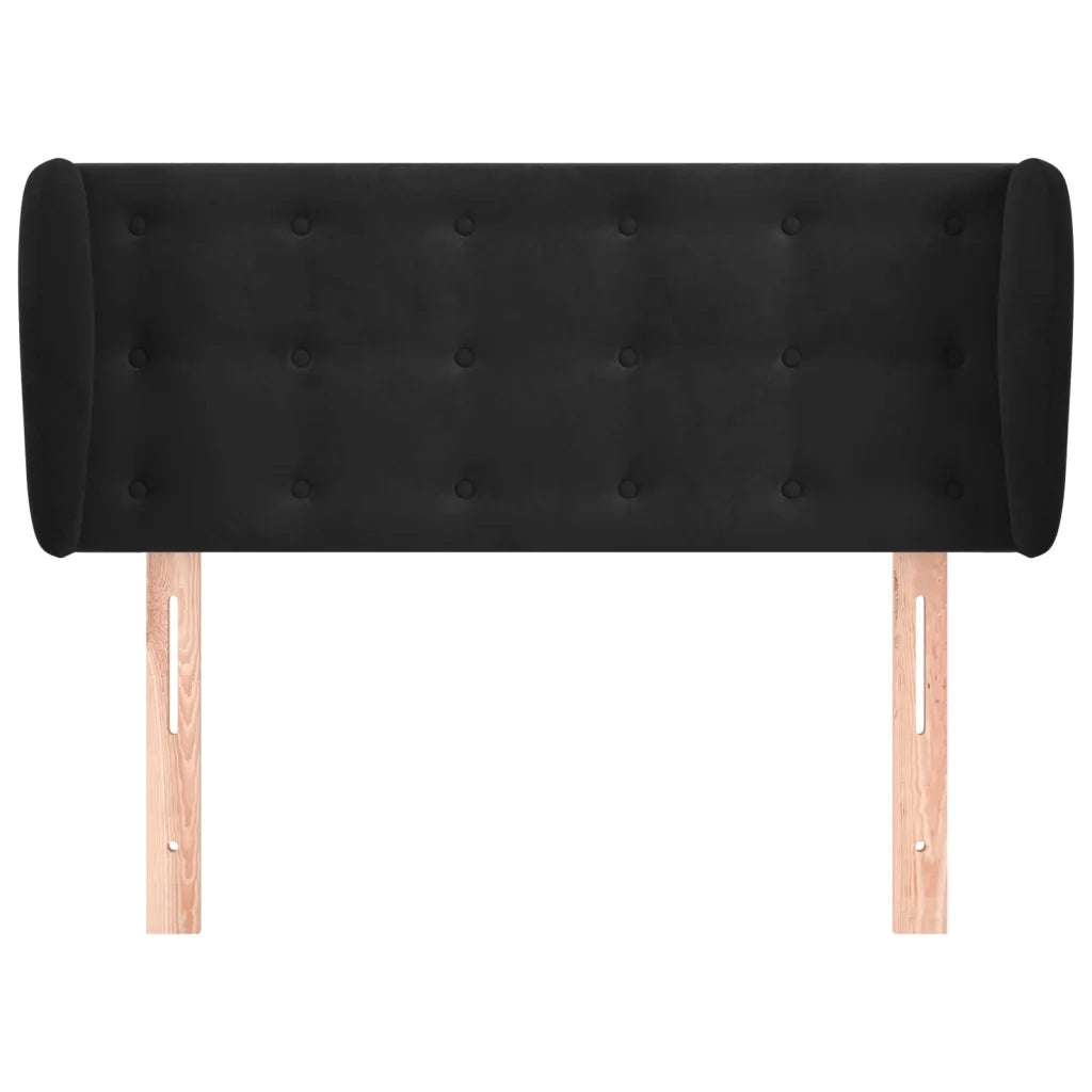 Testiera ad Orecchio-Testata con Orecchie Nera 103x23x78/88 cm in Velluto 306821