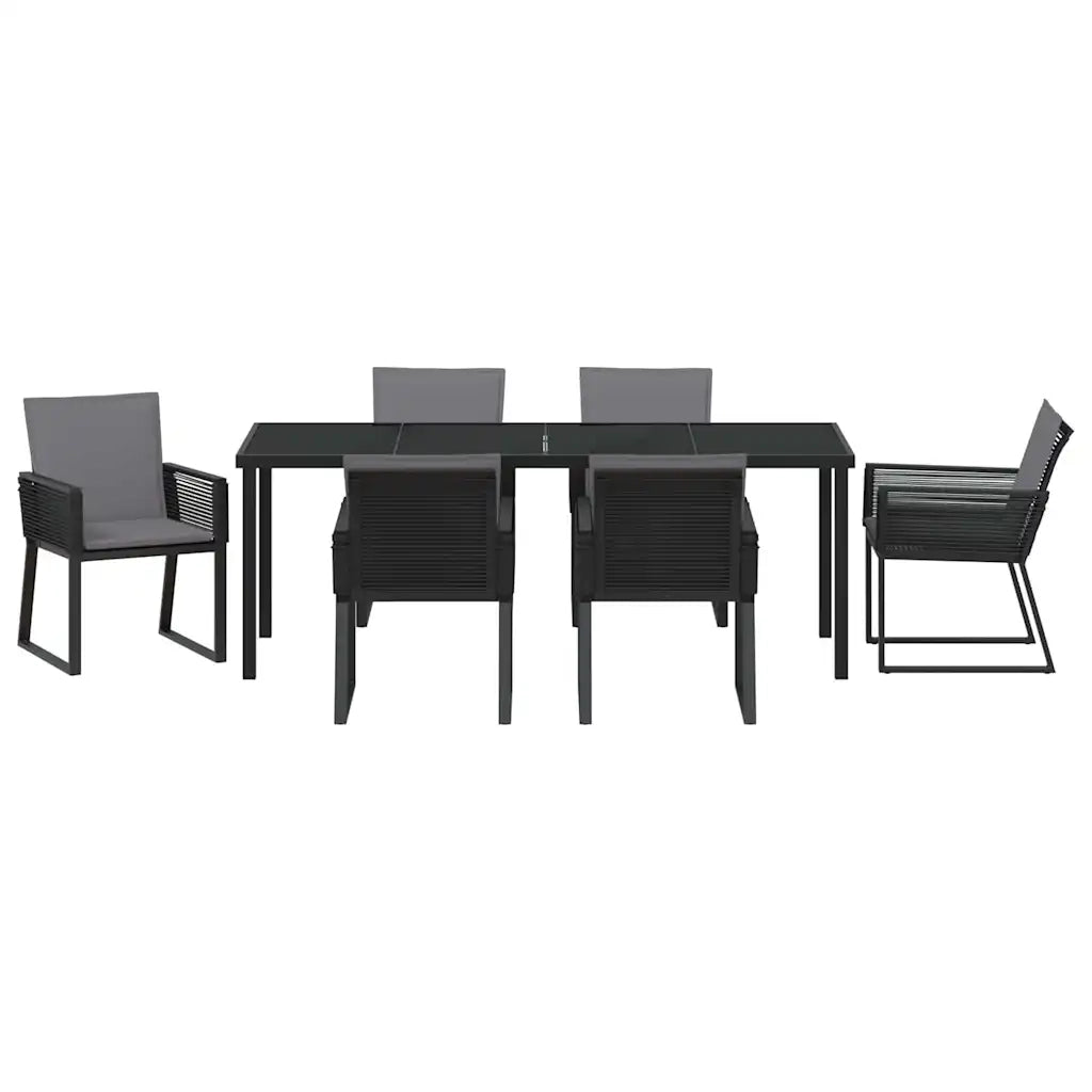 Set da Pranzo per Giardino 7 pcs Nero 3379322