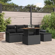 Set Divano da Giardino con cuscino 6 pcs Nero 3349323