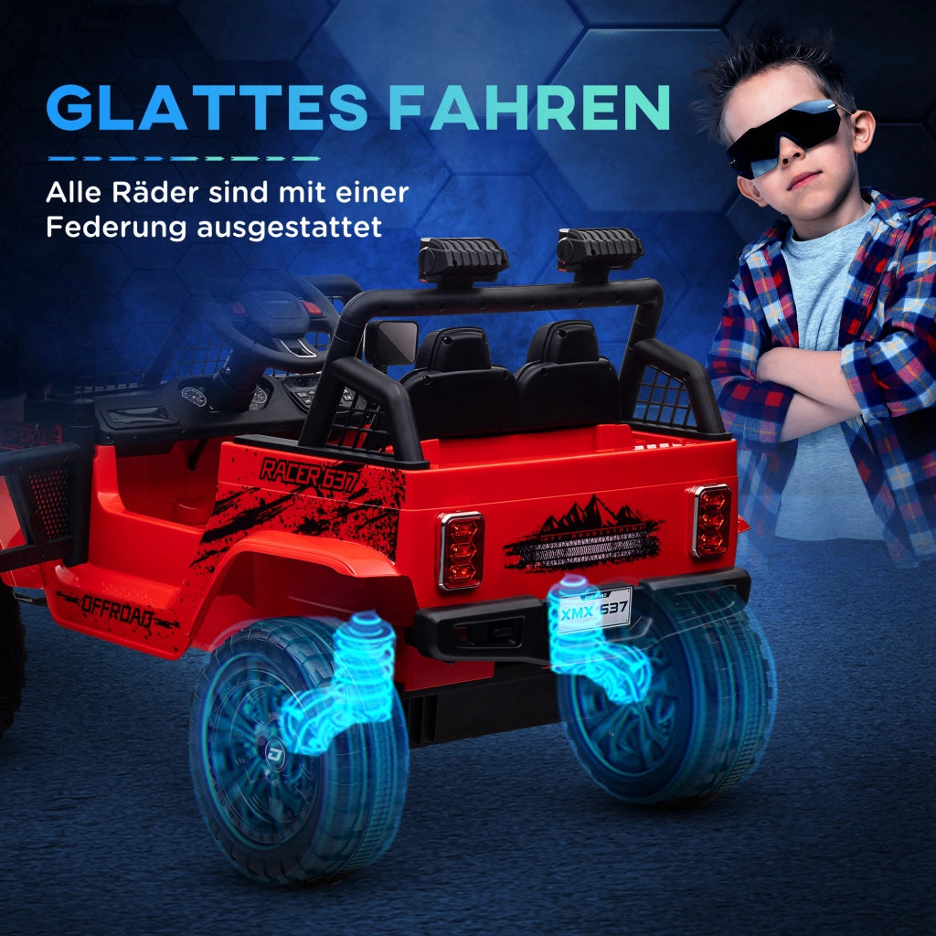 Auto elettrica per bambini ¨C zephmum ¨C Rosso, plastica e metallo