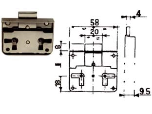 SERRATURA 1/2 SCATOLA DA APPLICARE- - mm.15 - 5 pezzi MRCAS