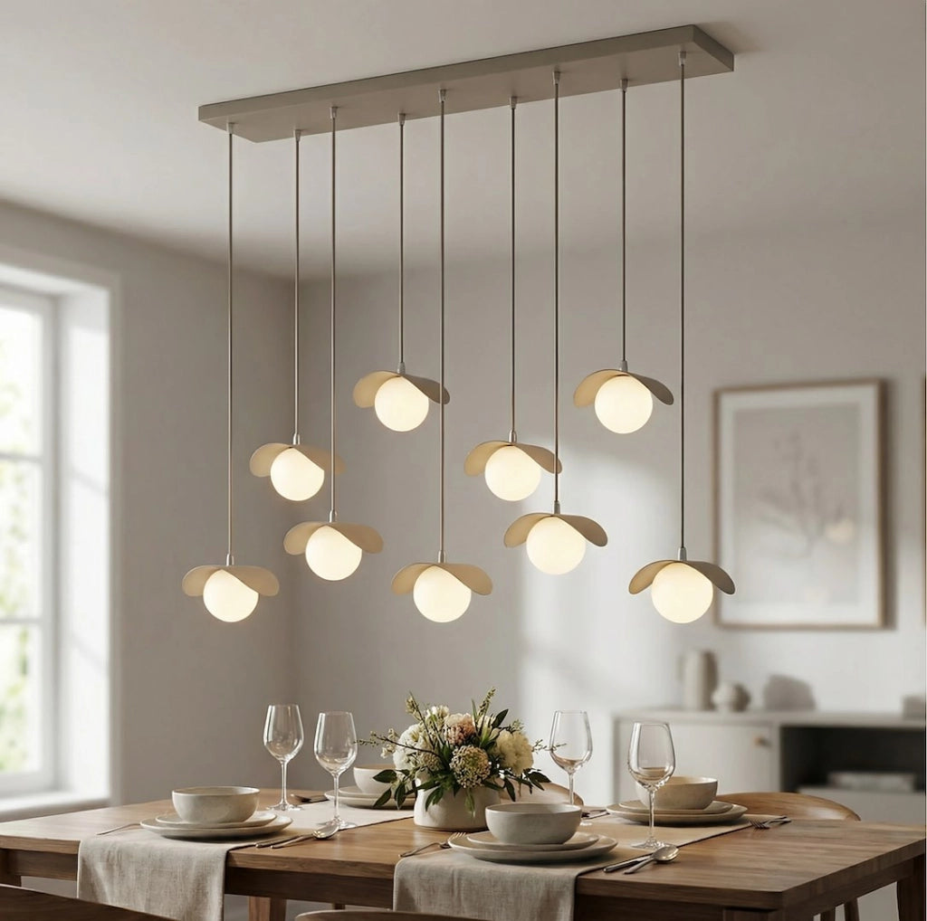 Lampada a sospensione RITUAL beige-bianca 9xG9 Emibig