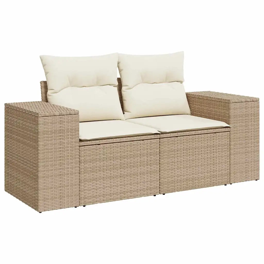 Set Divano da Giardino con cuscino 9 pcs Beige e Crema