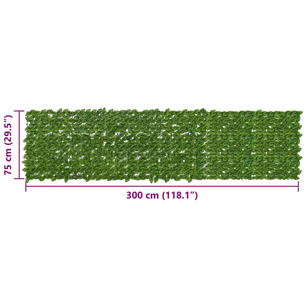 Paravento da Balcone | Schermo per balcone con foglie Verde e Giallo 300 x 75 cm
