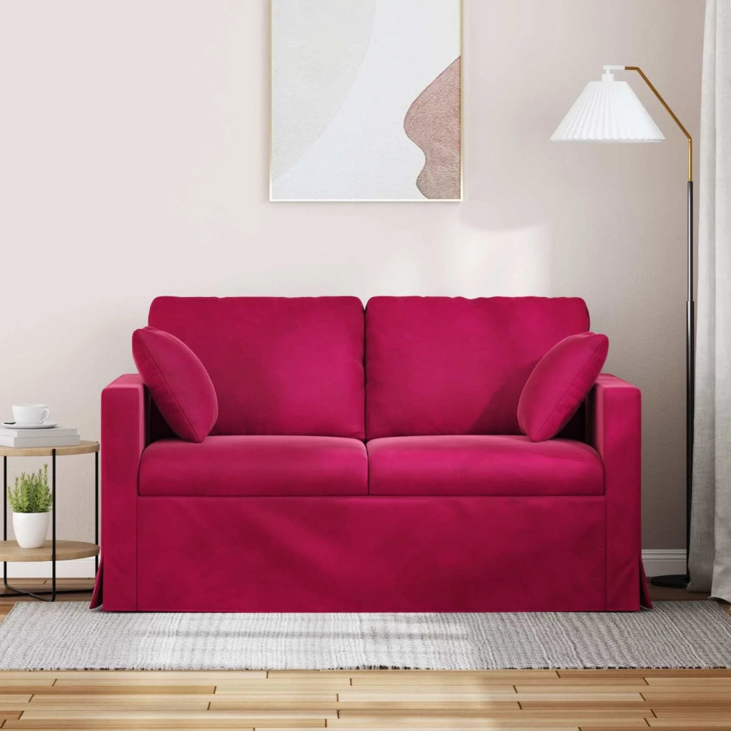 Divano Rosso Vino 138 x 78 x 80 cm Velluto 42024418