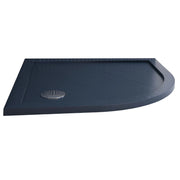Piatto Doccia Slim 90x90x4 cm Semicircolare Acrilico Bordato Antracite Effetto Pietra mod. Flower