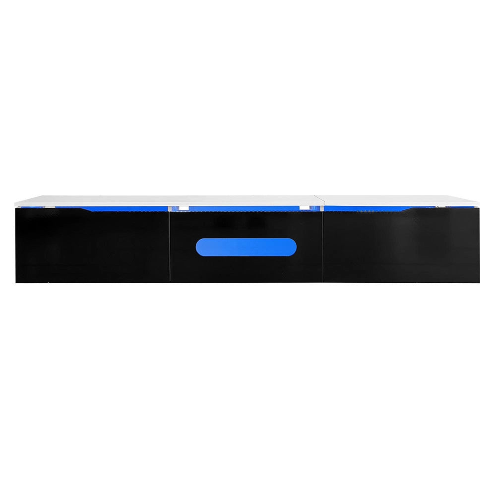 Mobile TV bicolore - Xylo - 180cm lucido LED RGB fissaggio a muro