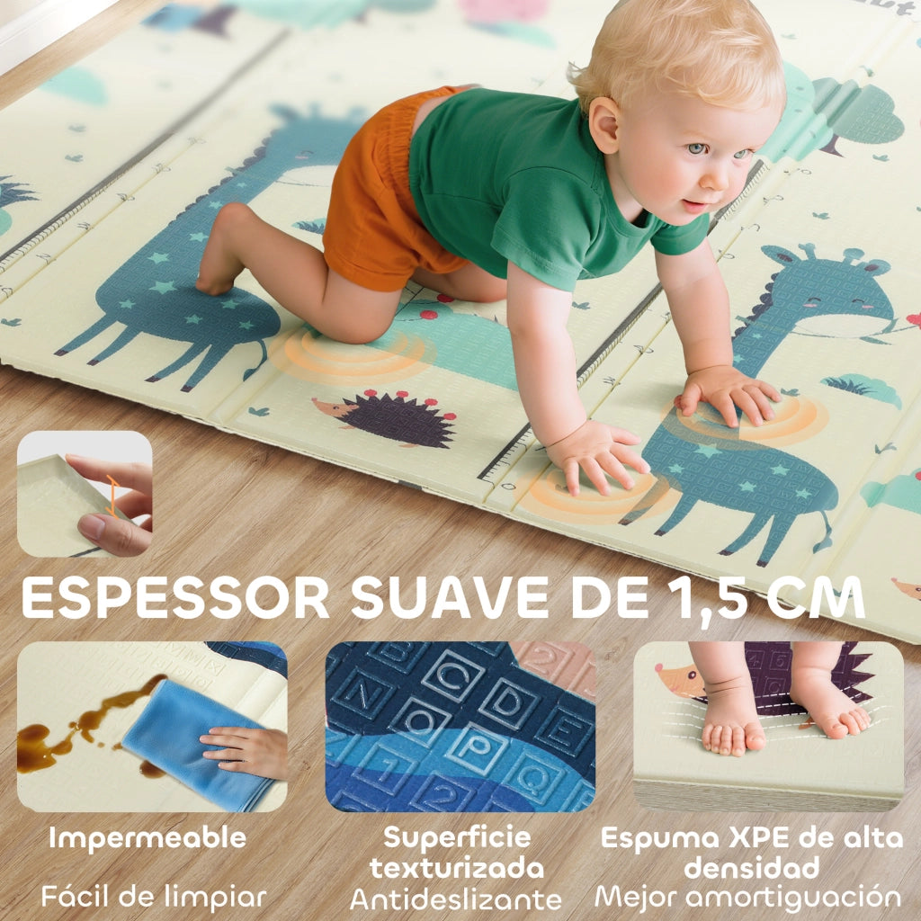 Tappeto Pieghevole Reversibile ¨C Minimal ¨C 196x176x1.5 cm Multicolore