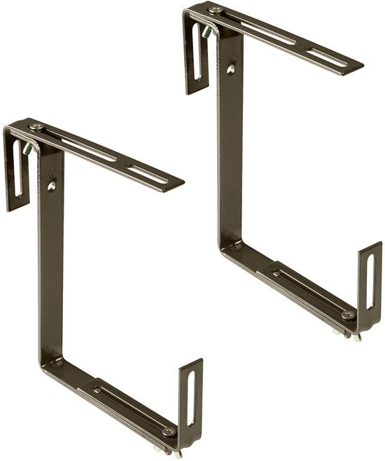 Bloembakhouder senza fori, uncino e supporto, marrone scuro, 19x5x17 cm