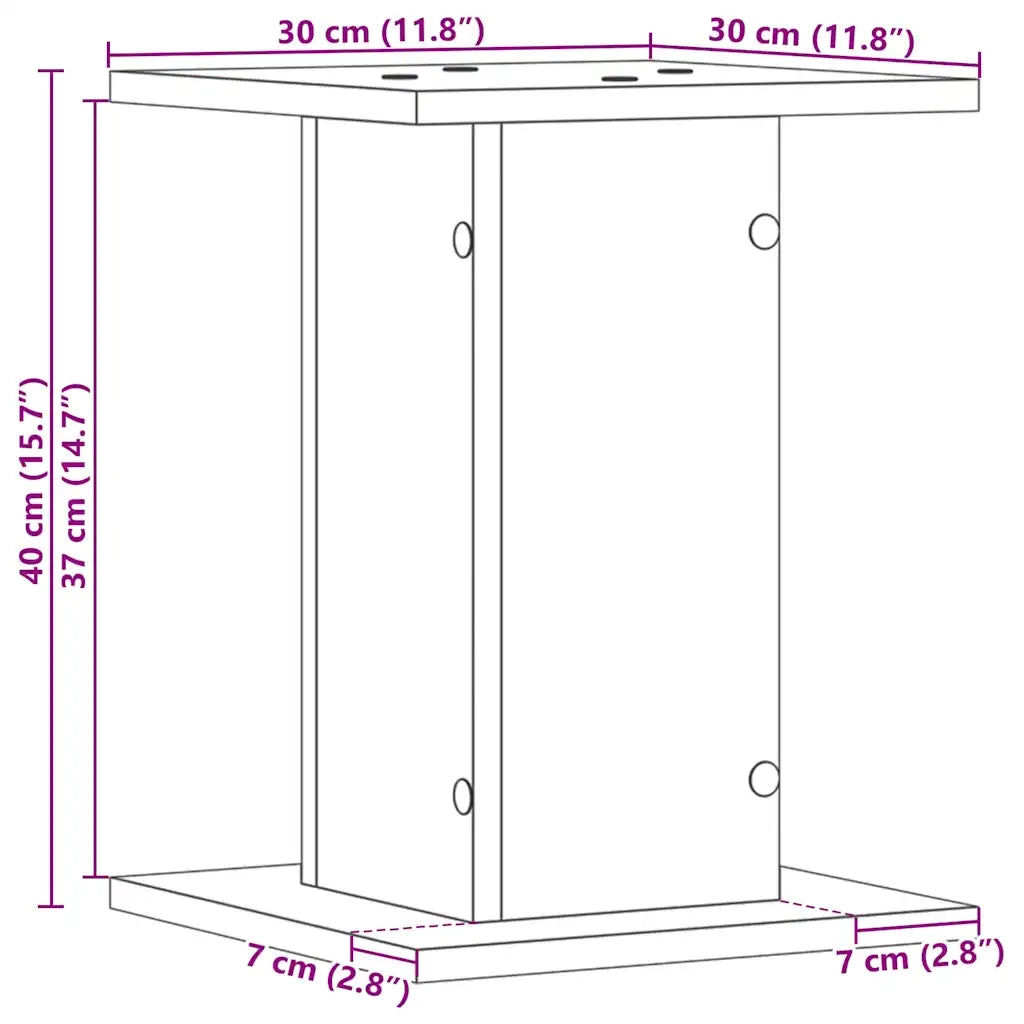 Supporto per piante 2 pz Rovere Nero 30 x 30 x 40 cm 3345113