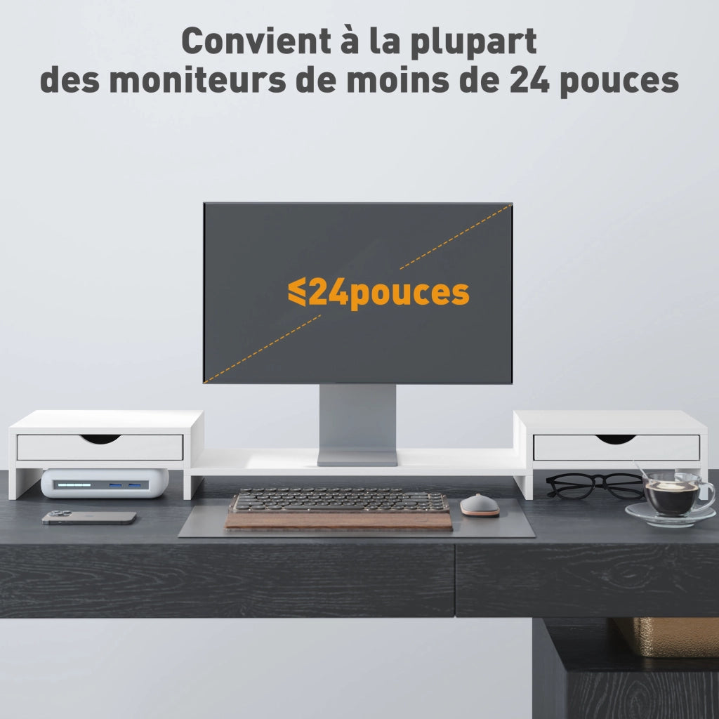 Scrivania regolabile per PC con 2 cassetti ¨C Minimal ¨C 60-116 cm