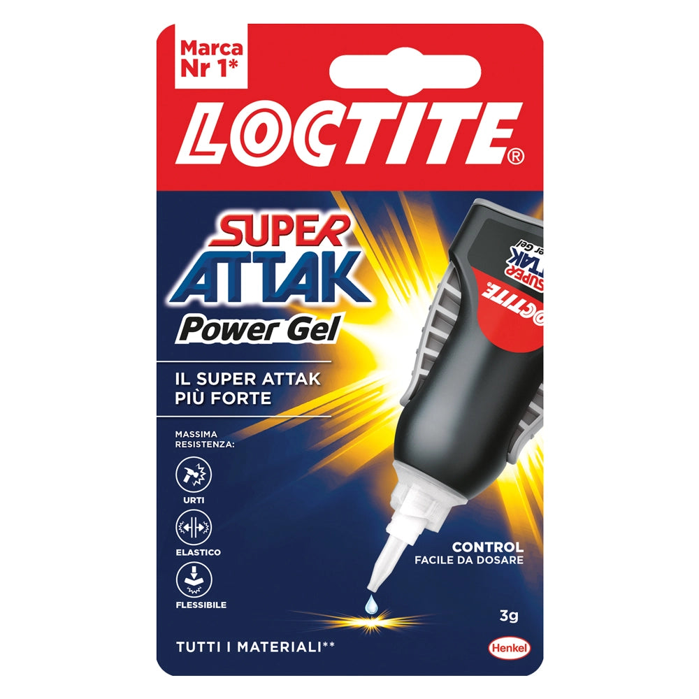 SUPER ATTAK 'POWER GEL CONTROL' gr.3 - trasparente- 12 pezzi  - LOCTITE