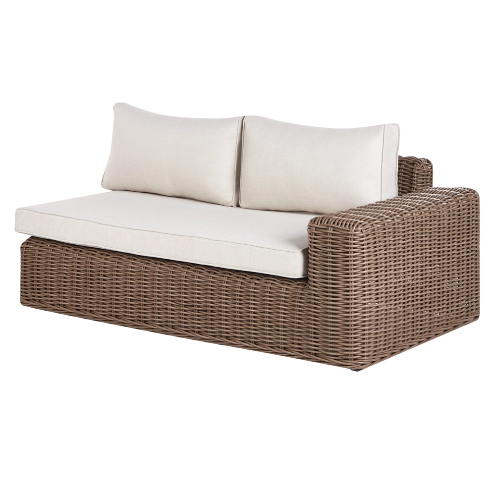 Set da giardino in vimini PE Rattan grigio con cuscini 6 posti marrone esterno elegante