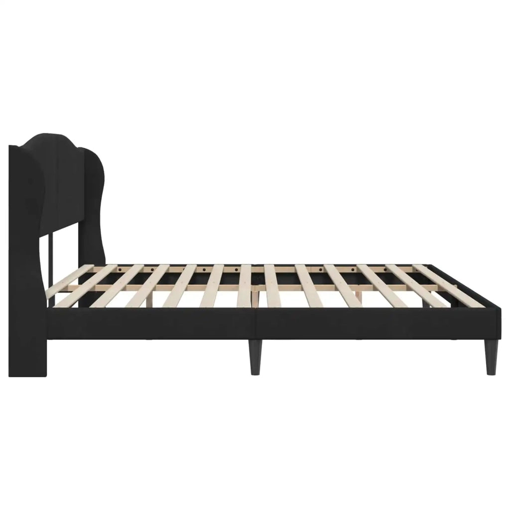 Struttura del letto con testiera-Giroletto Nero 200 x 200 cm Velluto 467329