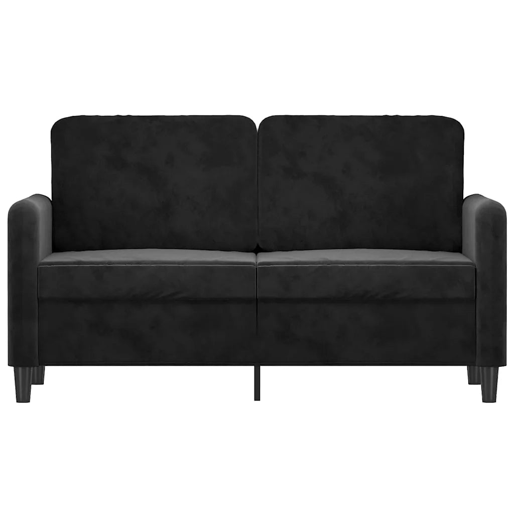 Divano a 2 Posti-Sofa 2 Posti Nero 120 cm in Velluto 380815