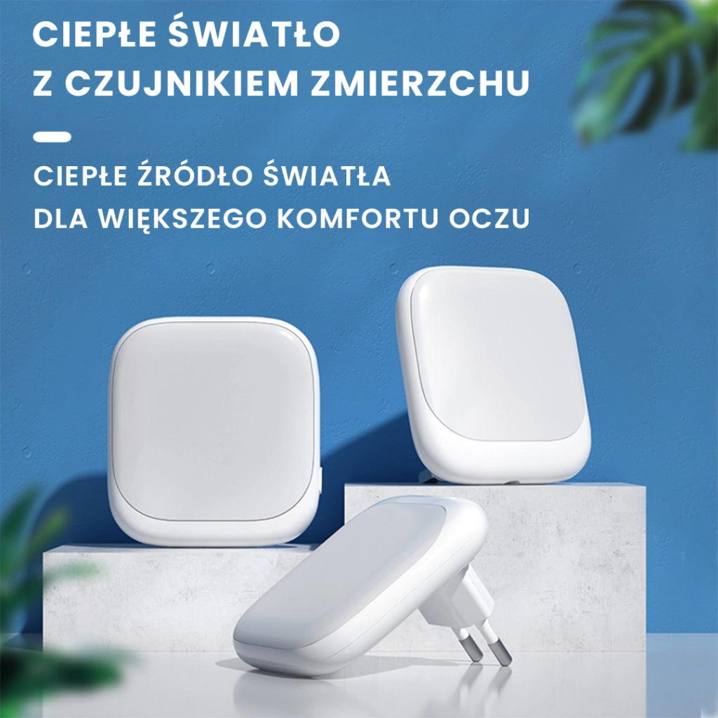 Luce notte presa con crepuscolare bianca quadrata dimmer LED 0,5W