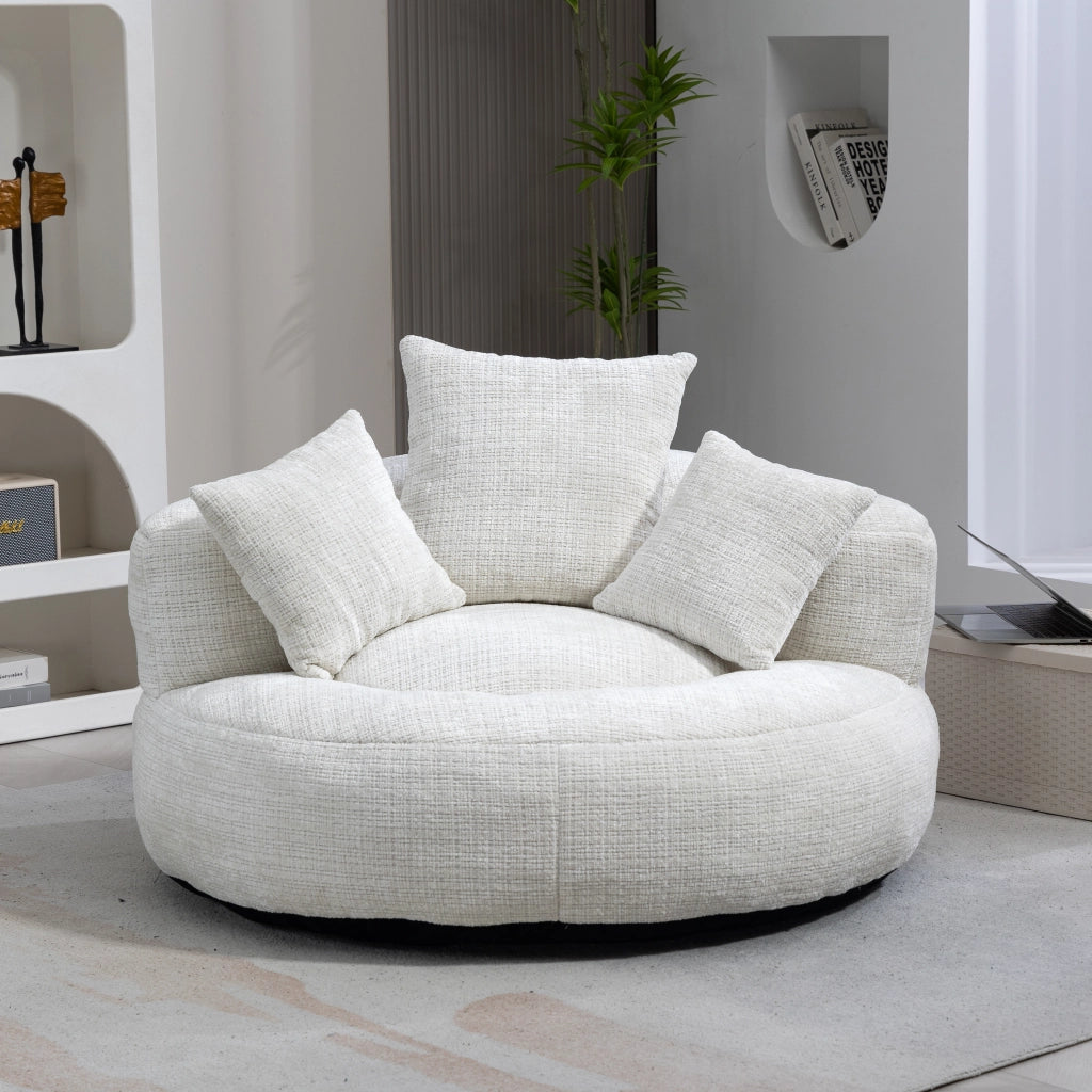 Divano Poltrona Gaming con Cuscini ¨C MINIMAL ¨C Beige, Chenille, Singolo