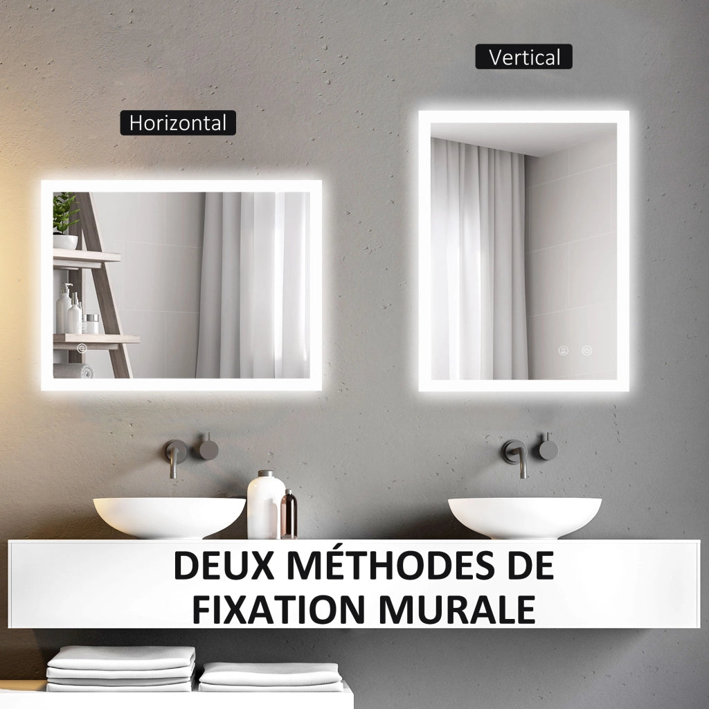 Specchio da Bagno LED ¨C zephmum ¨C Bianco 70x50 cm
