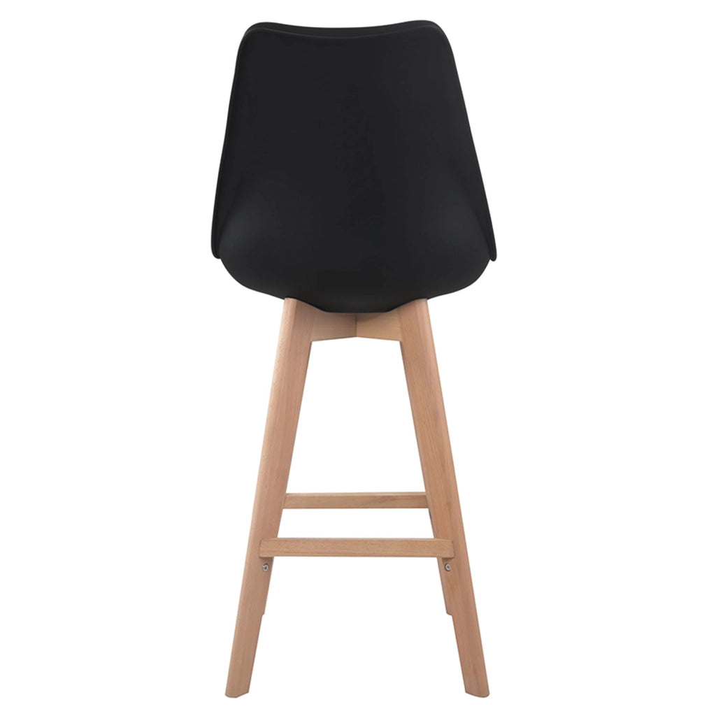 Set di 2 sgabelli scandinavi SVEN neri con cuscino