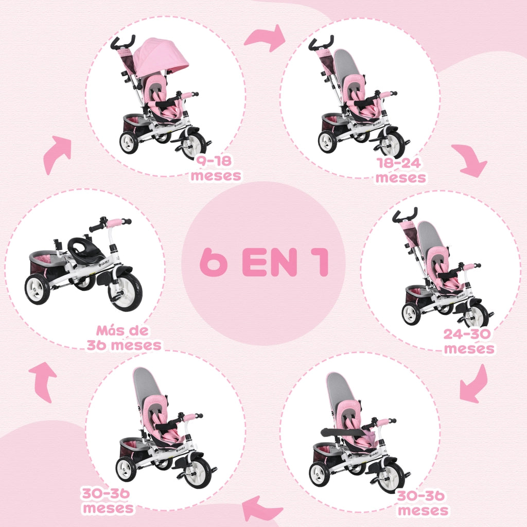 Triciclo Bambini Rosa ¨C Minimal ¨C Portabotellas