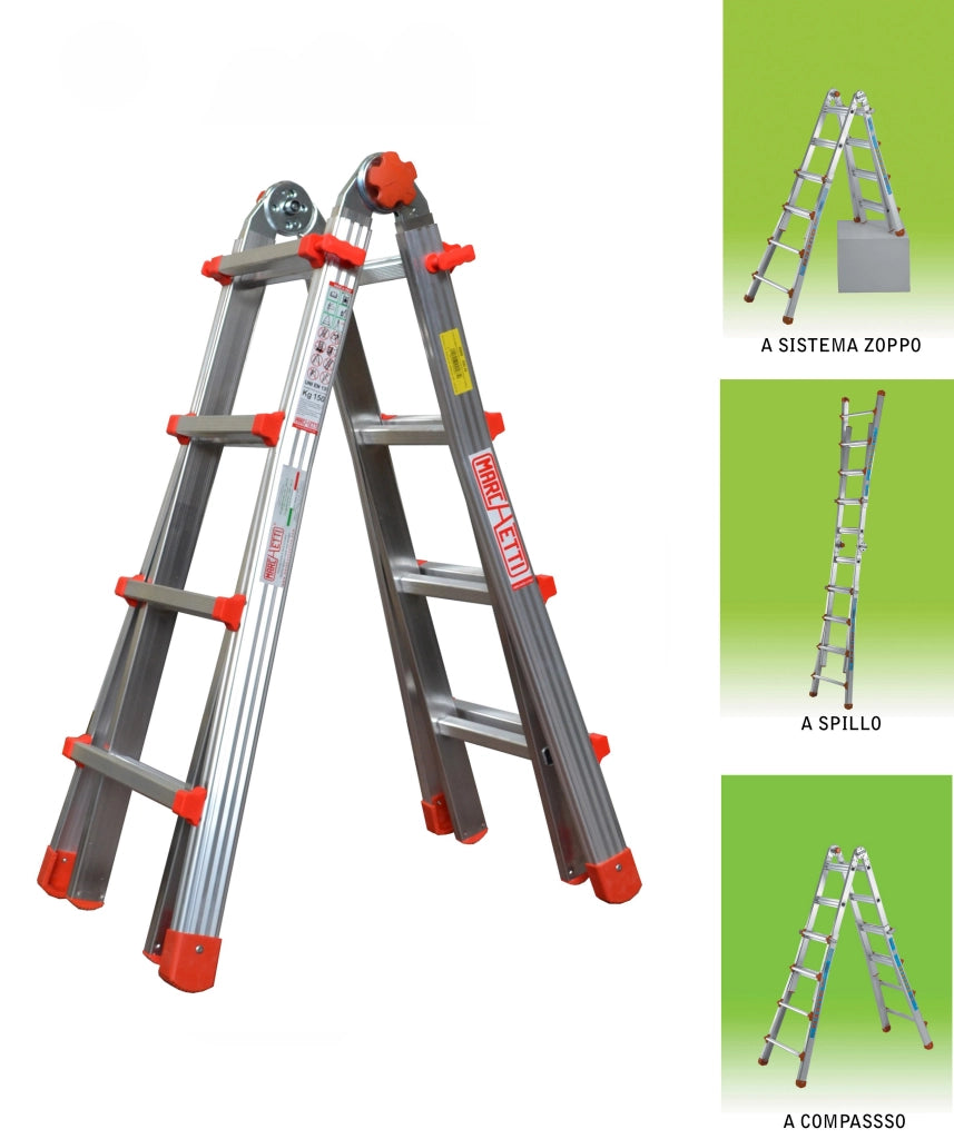 SCALA ALL. MULTIUSO 4+4 GRADINI 4,10 M- 1,0 pz