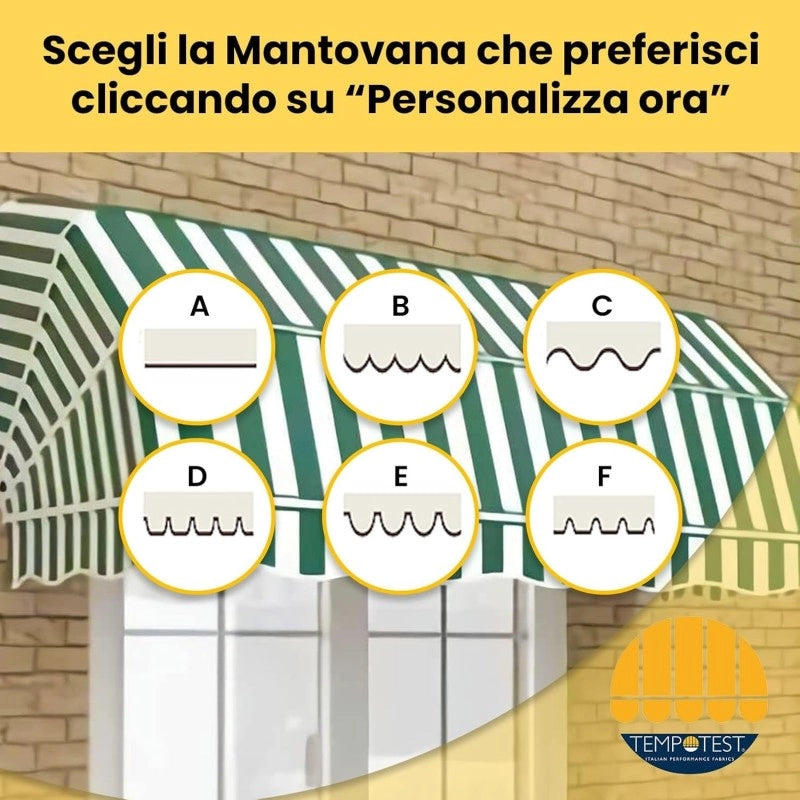 Tenda Sole Cappottina 5 Raggi, Telo PVC Crema, Larghezza 1,50 x Sporgenza 1,40, UV-Resistente, Impermeabile - Giardino, Balcone