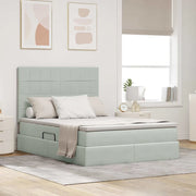 Letto con contenitore e materasso Grigio chiaro 140 x 200 cm