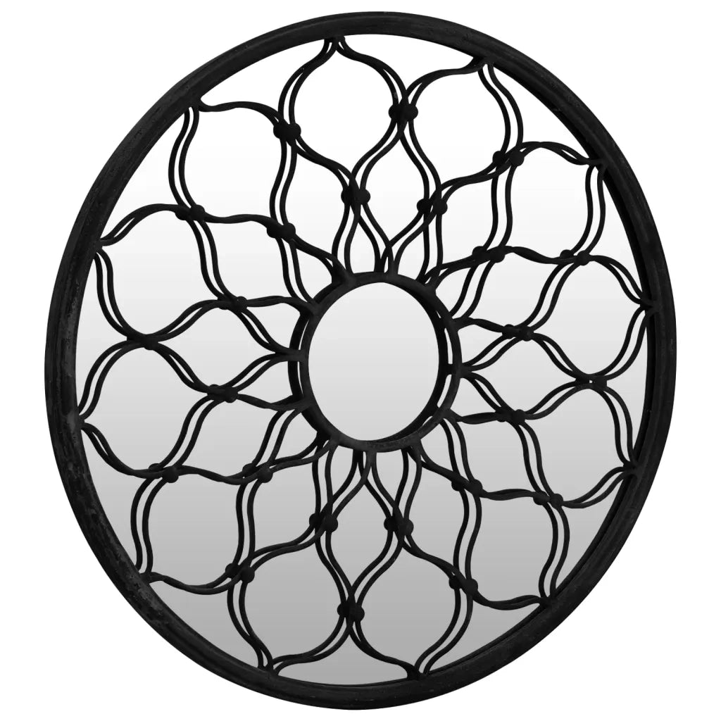Specchio Nero 60x3 cm Rotondo in Ferro per Uso Interno 3093538