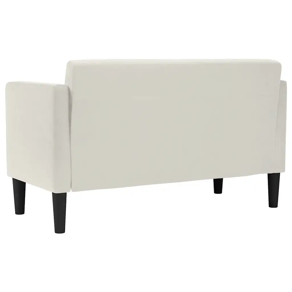 Divano Divanetto Crema 111 cm in Velluto 4100576