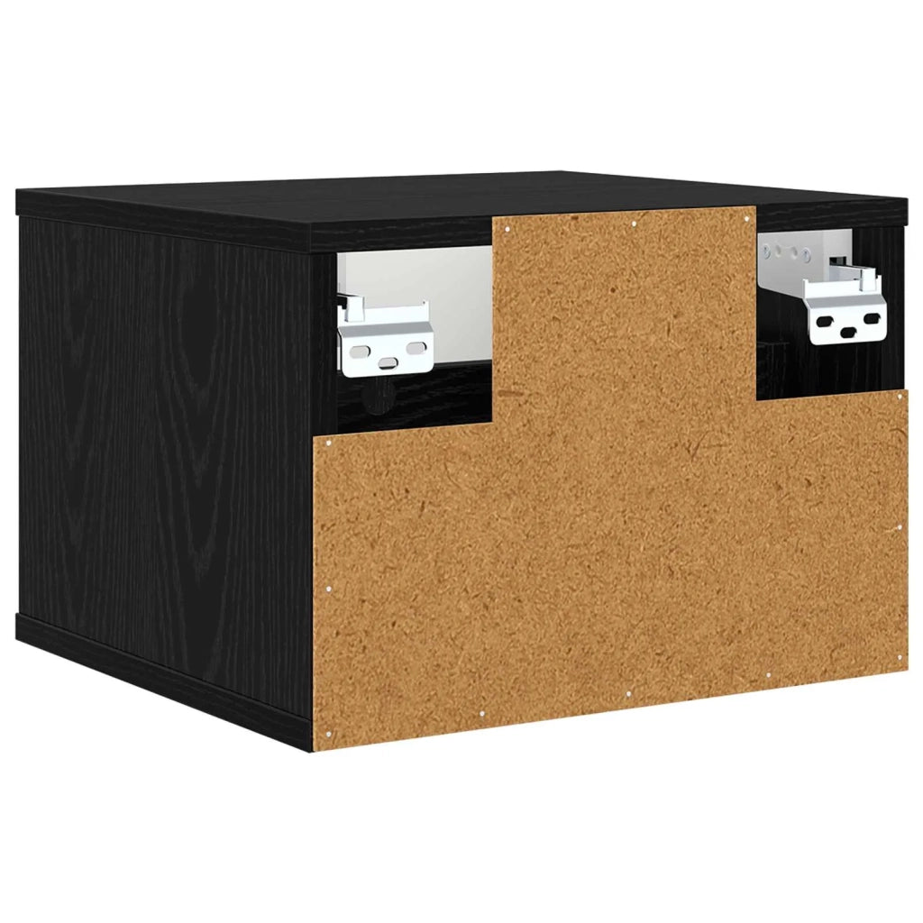 Mobiletto da comodino a parete MAINZ Rovere Nero 8007491