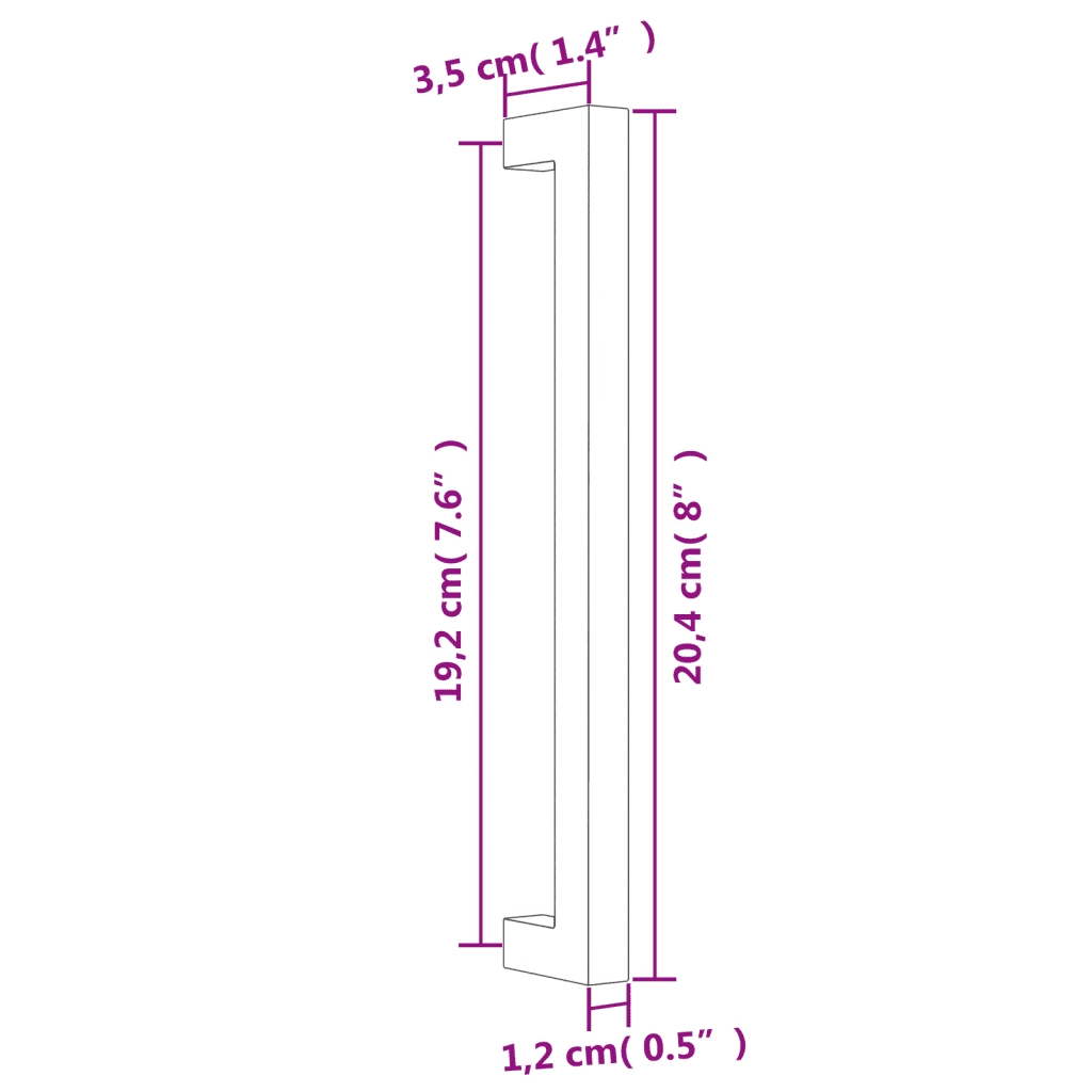 Maniglie per Mobili 10 pz Nere 192 mm in Acciaio Inox 3203675