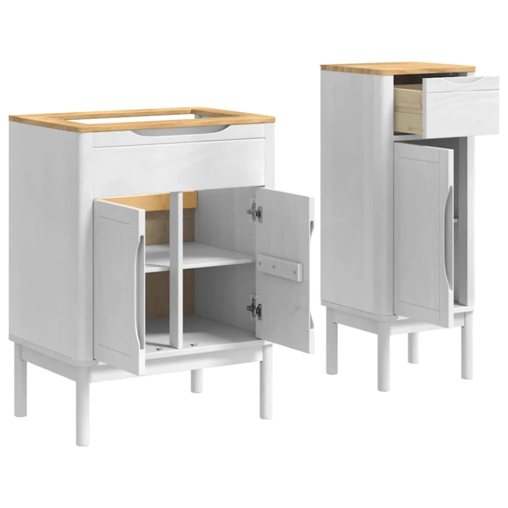 Set di mobili per il bagno con cassetto FLORO 2 pcs Bianco