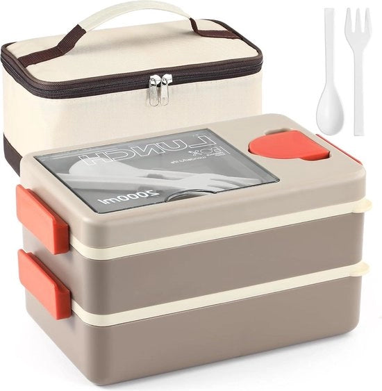 Lunchbox per bambini con scomparti - Bento Box con forchetta e cucchiaio