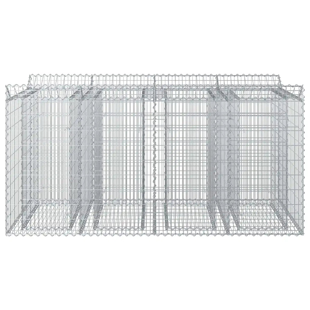 Letto rialzato in gabbione 2 pz 200 x 100 x 100 cm Argento 3422226