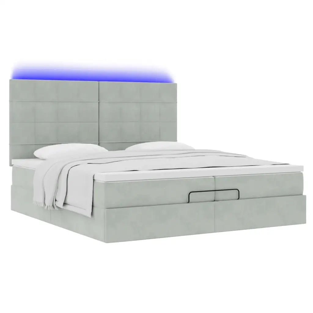 Struttura Letto Pouf con Materassi 200x200 cm Velluto 3314342