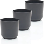 Set di vasi per piante in plastica antracite 13 cm per piante aromatiche