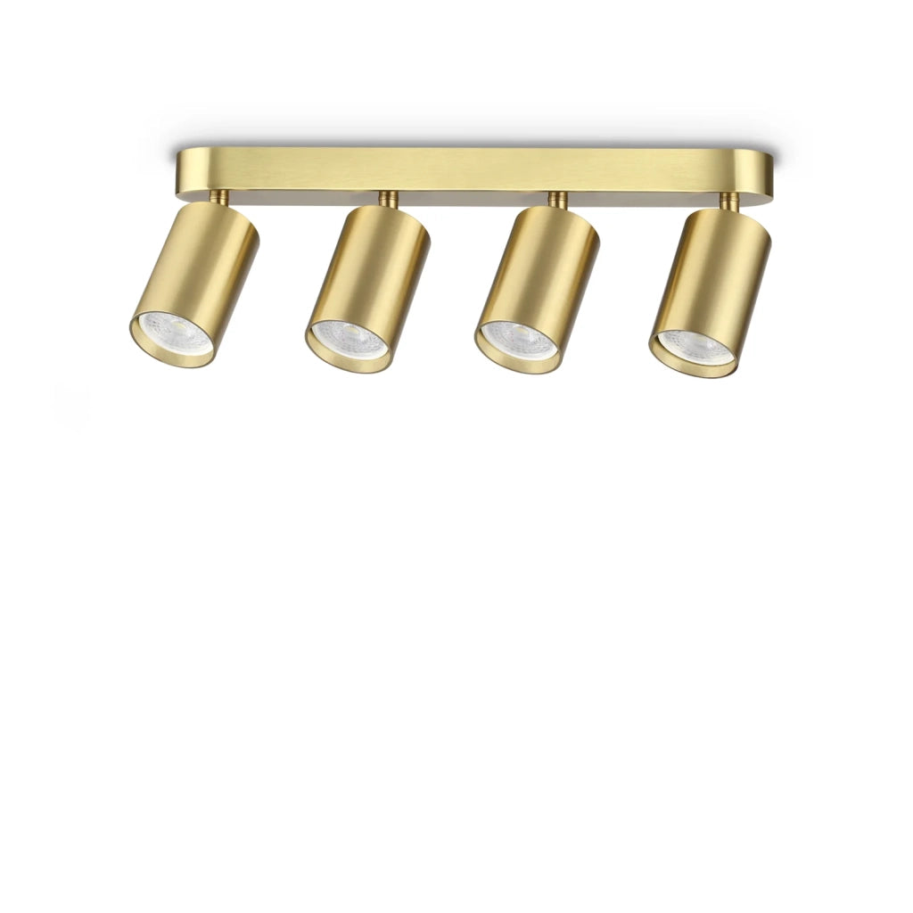 Plafoniera Dynamite 4 Luci Gu10 Ottone