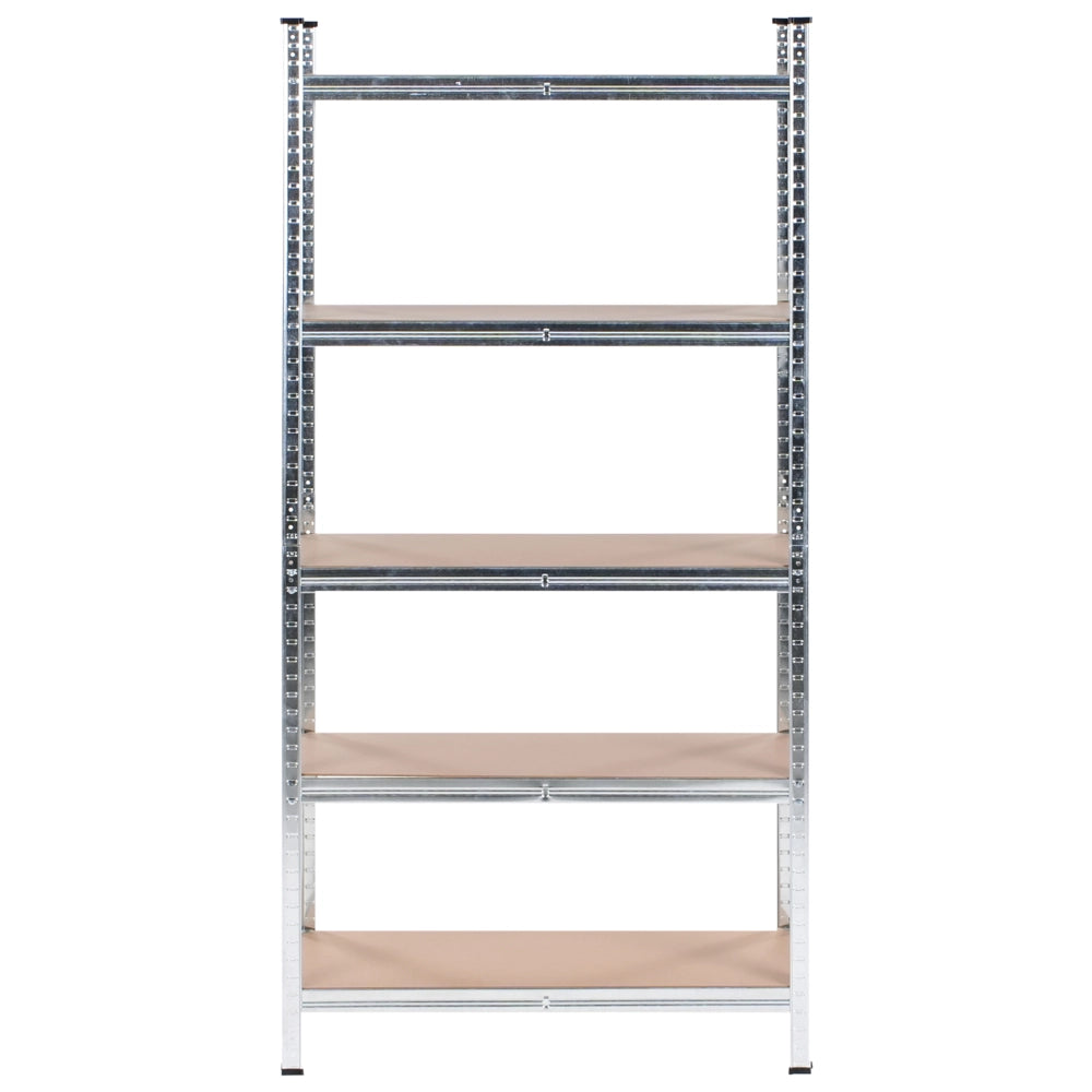 Set di 2 scaffali in metallo per giardino, garage 5 mensole argento portaoggetti da giardino autoportante
