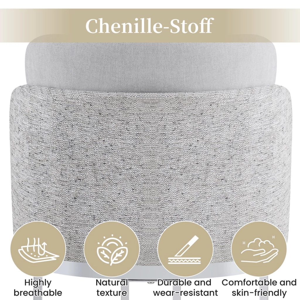 SEDIA Set da 2 pezzi Chenille Grigio e Argento