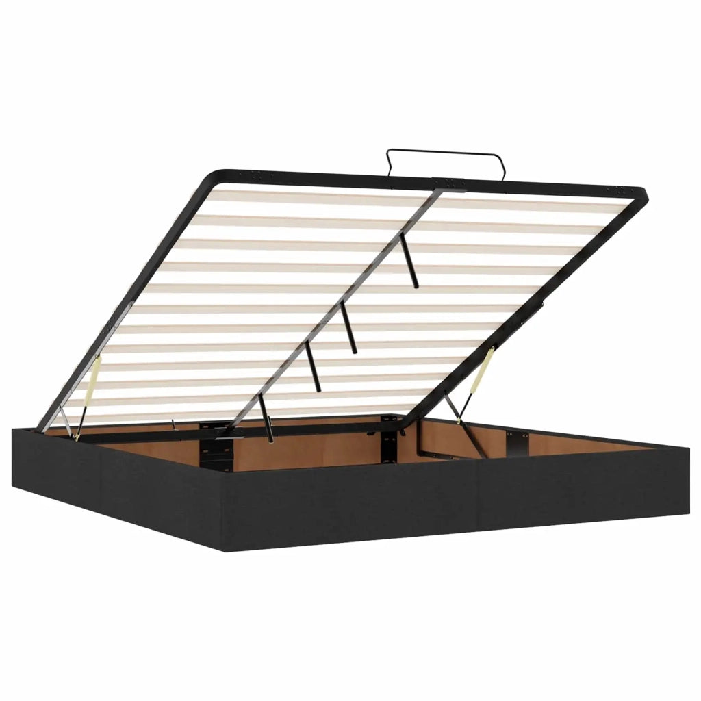 Letto Ottomano con Materasso e LED Nero 180 x 200 cm Tessuto 3458009
