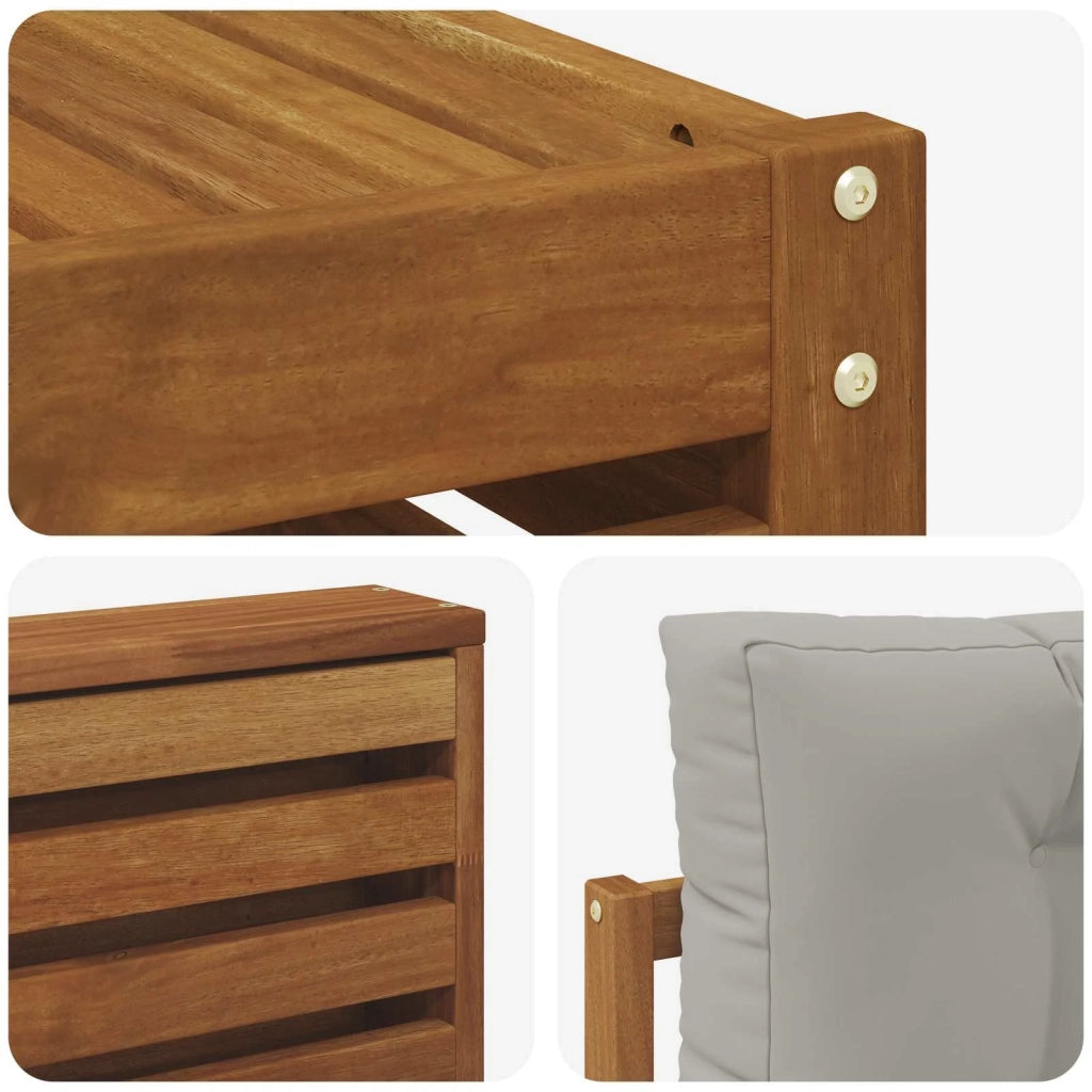 Set di divani da esterno 9 pcs Grigio Naturale e Chiaro 3373986