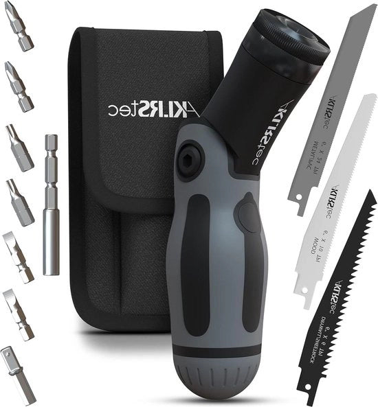 Multitool 2 in 1 Bits-schroevendraaier e Handcirkelzaag in un solo prodotto - 12 delig