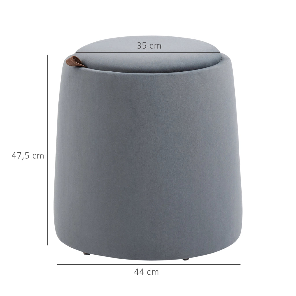 Pouf ¨C Minimal ¨C Grigio, Velluto, ?44x47.5cm