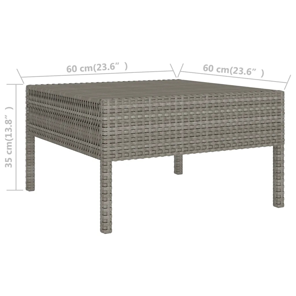 Set Divani da Giardino 8 pz con Cuscini in Polyrattan Grigio 3094358