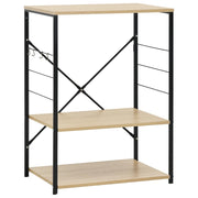 Mobile Microonde Nero e Rovere 60x39,6x79,5cm Legno Multistrato CFW6844835
