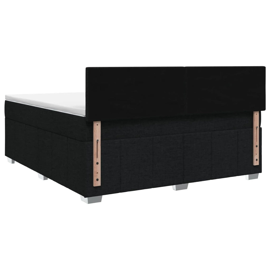 Letto Box Spring LED con Materasso Nero 180 x 200 cm Tessuto 3455663