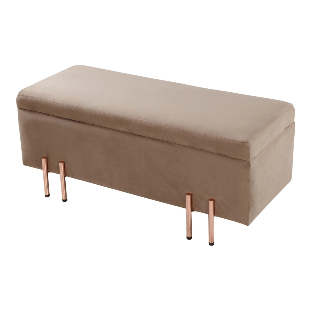 Ottomana Dals Cassapanca con Seduta Imbottita 100x40x42 cm Marrone [en.casa]